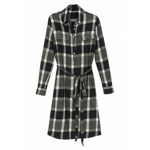 Mud Pie Flannel Plaid Shirt Dress – Size Small (4–6) – Long Sleeve, 100% Cotton